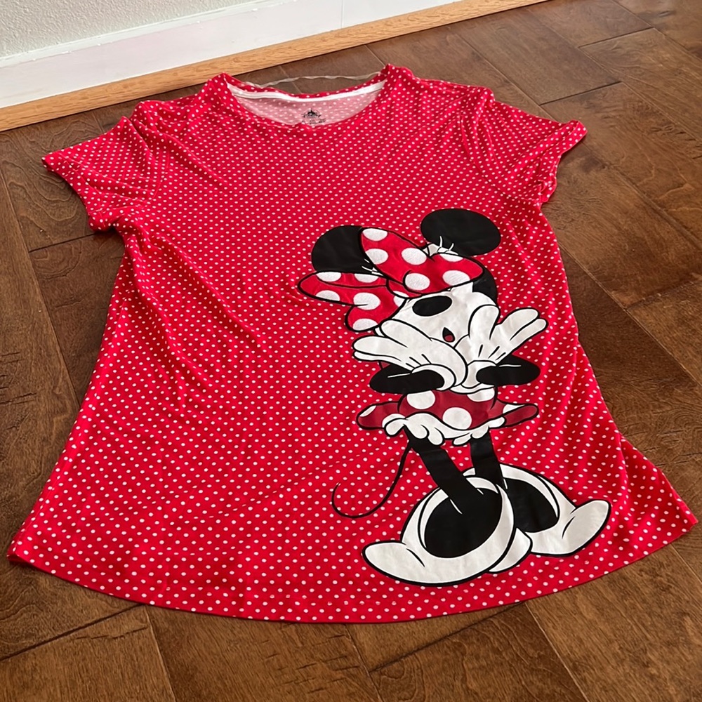 Disney Parks Polka Dot Minnie Mouse T-Shirt Size XL